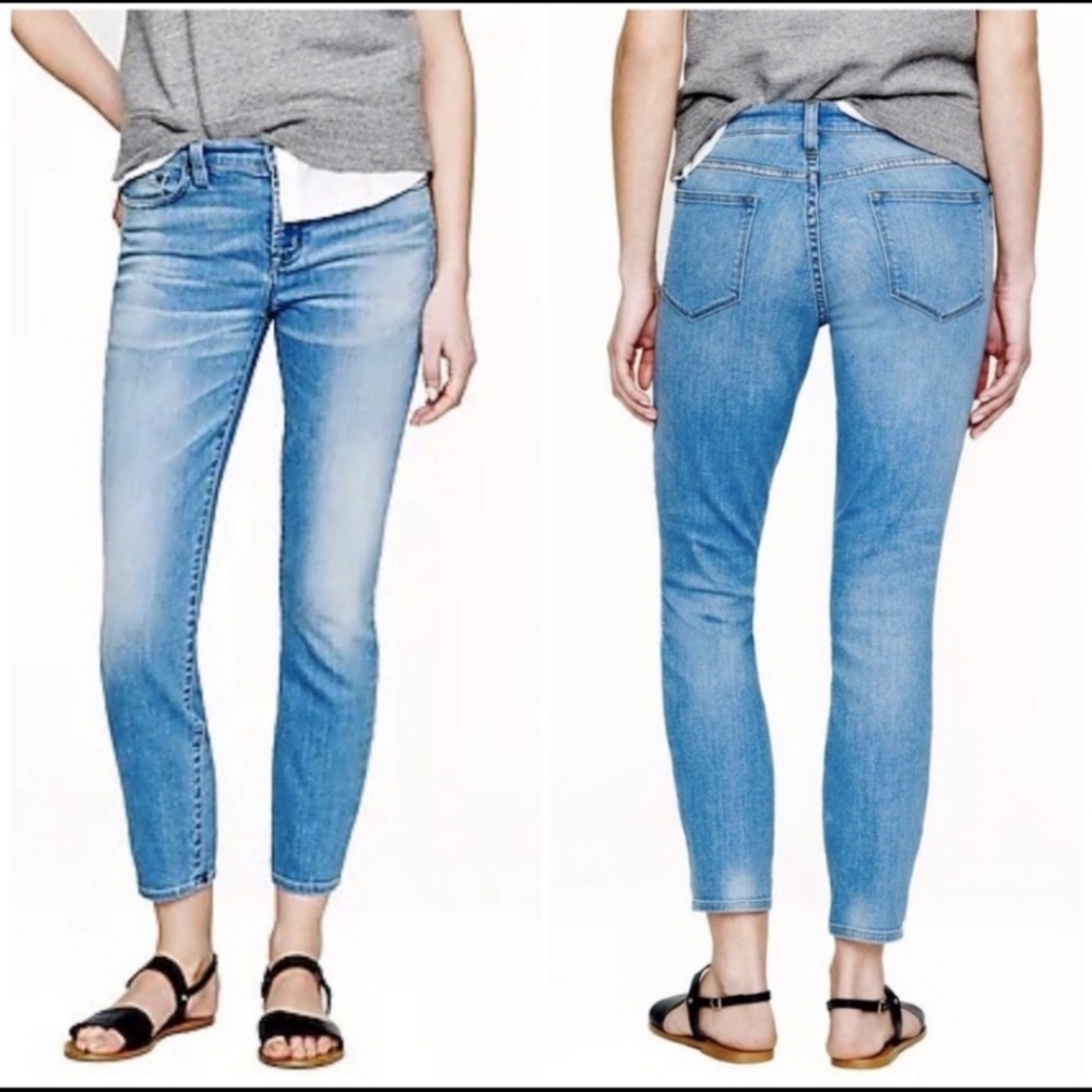 J. Crew Cropped Reid Blue Denim Jeans Light Wash 5-pocket Womens Size 30
